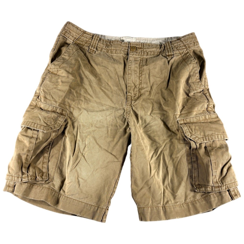 Aeropostale Authentic Cargo Shorts Mens 33 Tan Khaki Rugged Y2K Workwear Outdoor